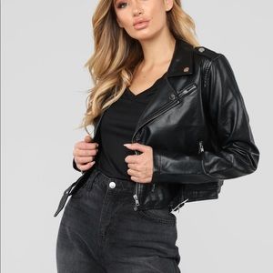 Black leather jacket